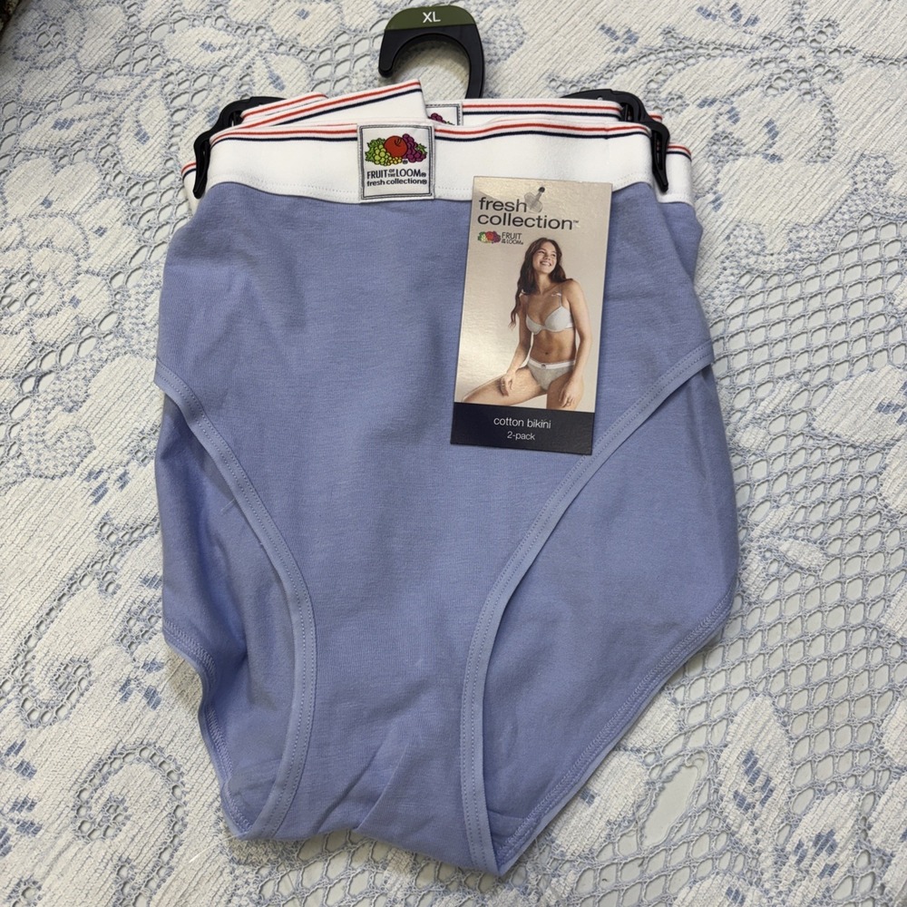 Fruit of the Loom 2-Pair Womens Bikini Underwear Panties Cotton Blend XL